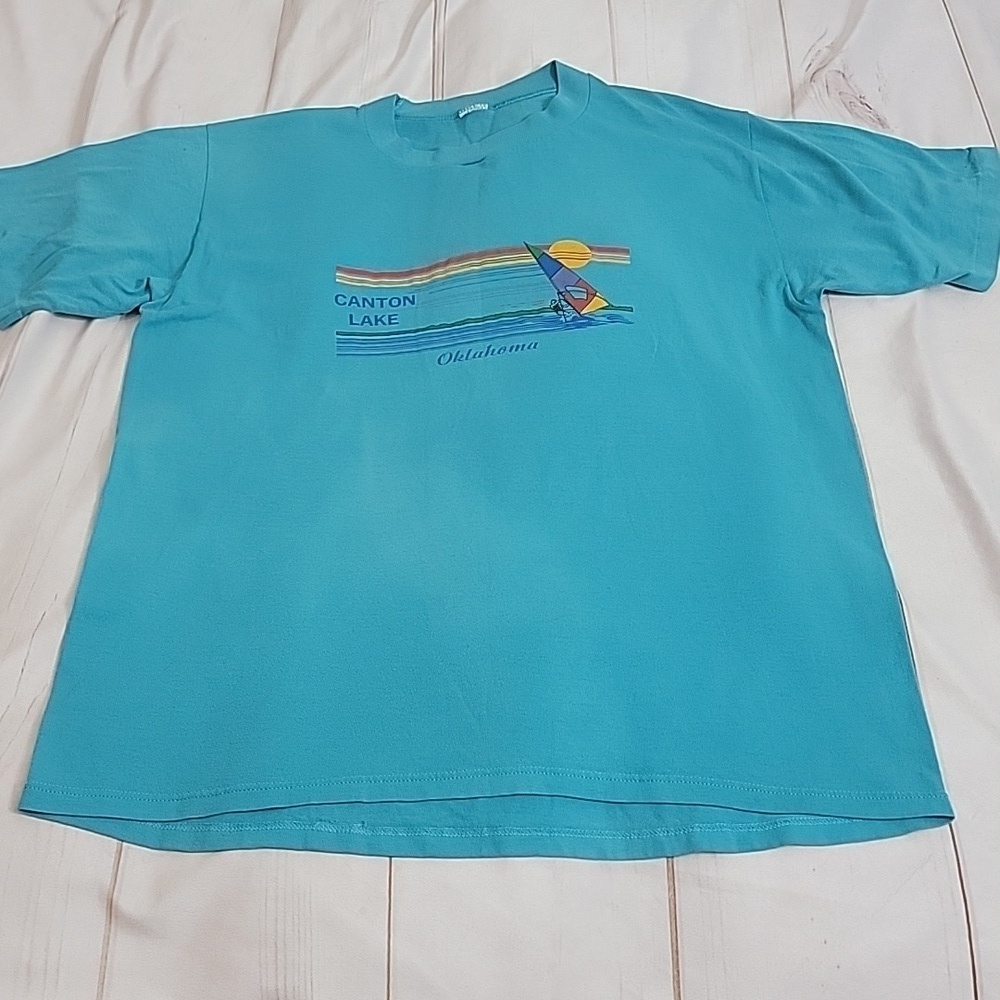 Vintage Canton Lake Oklahoma Single Stitch Tee size XL 80s or 90s Style Summer